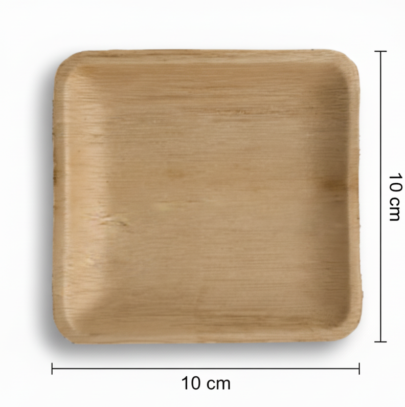 10cm Palm Leaves Square Entrée Plate