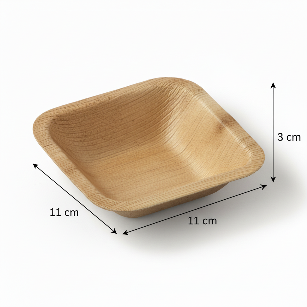 11cm Deep Palm Leaves Square Bowl
