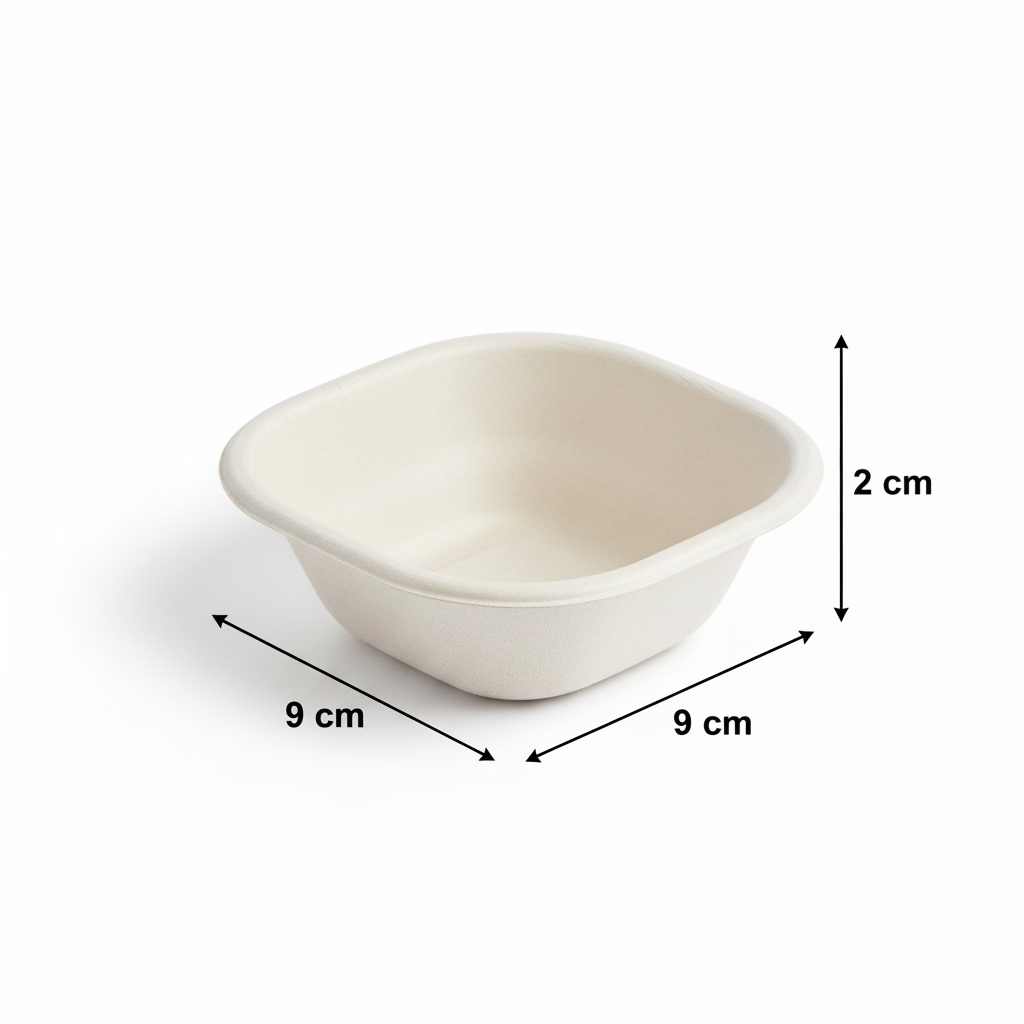 120ml Sugarcane Square Bowl