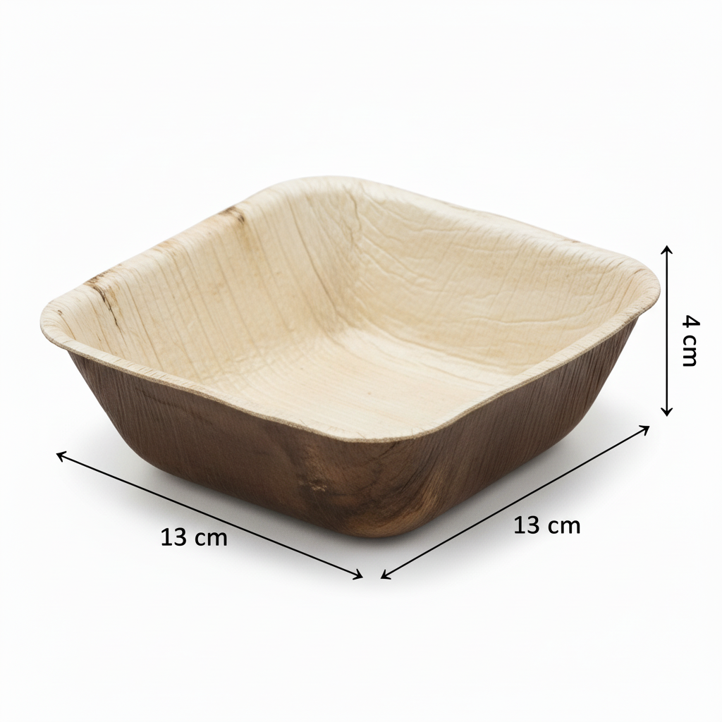 13cm Palm Leaves Square Bowl