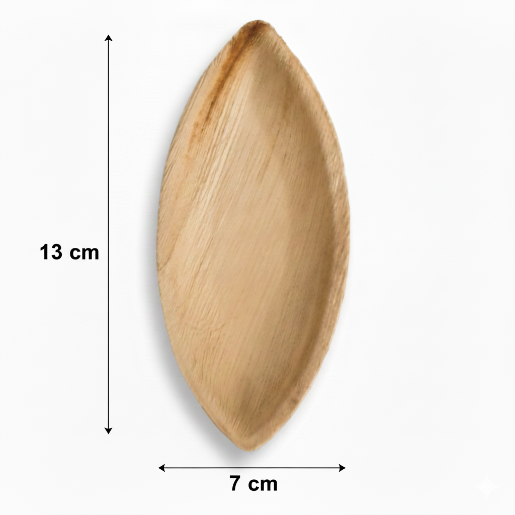 13cm x 7cm Palm Leaves Oval Boat Tray