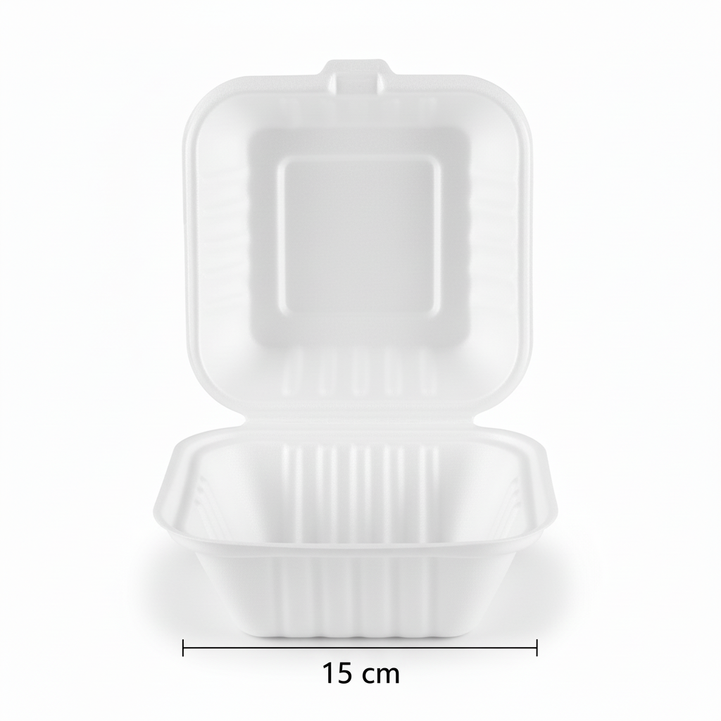 15cm Sugarcane Square Clamshell