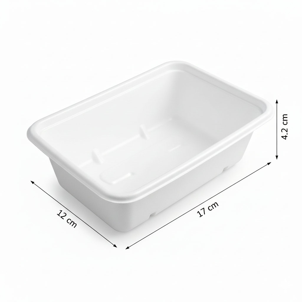 17cm x 12cm Sugarcane Rectangular Container
