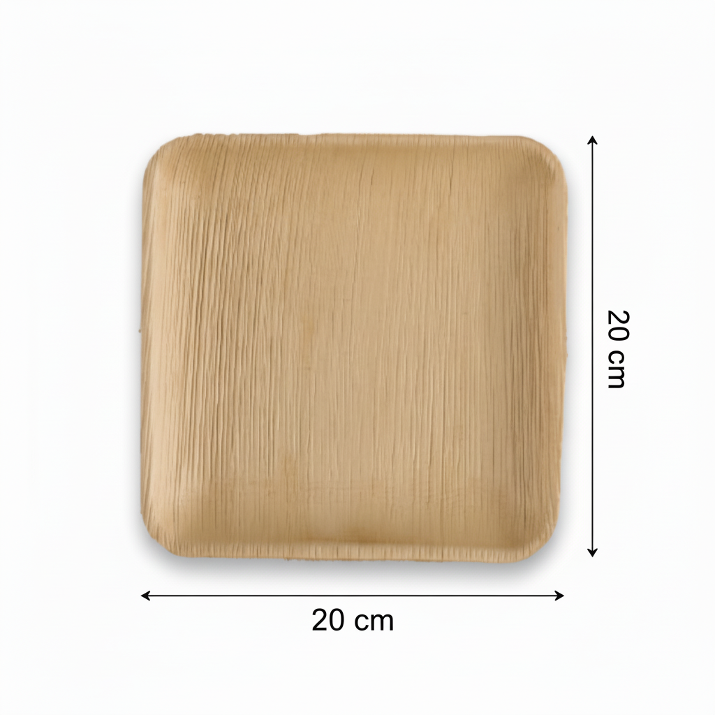 20cm Shallow Palm Leaves Square Plate