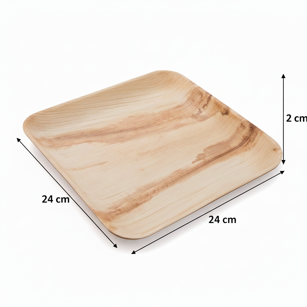 24cm Palm Leaves Square Plate