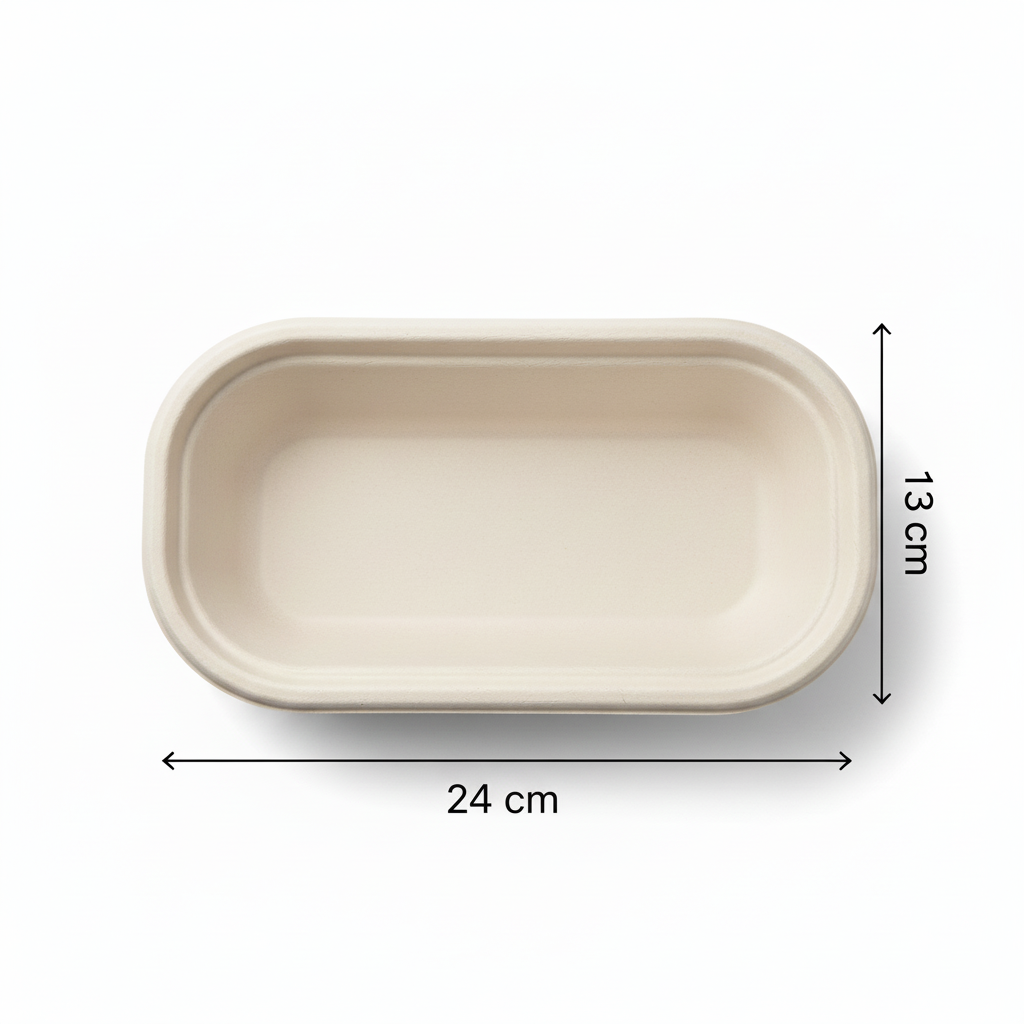 24cm x 13cm Sugarcane Oval Bowl