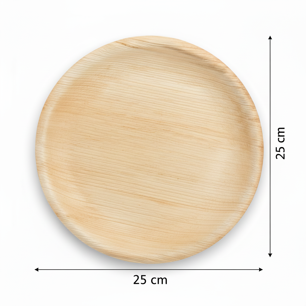 25cm Palm Leaves Round Plate