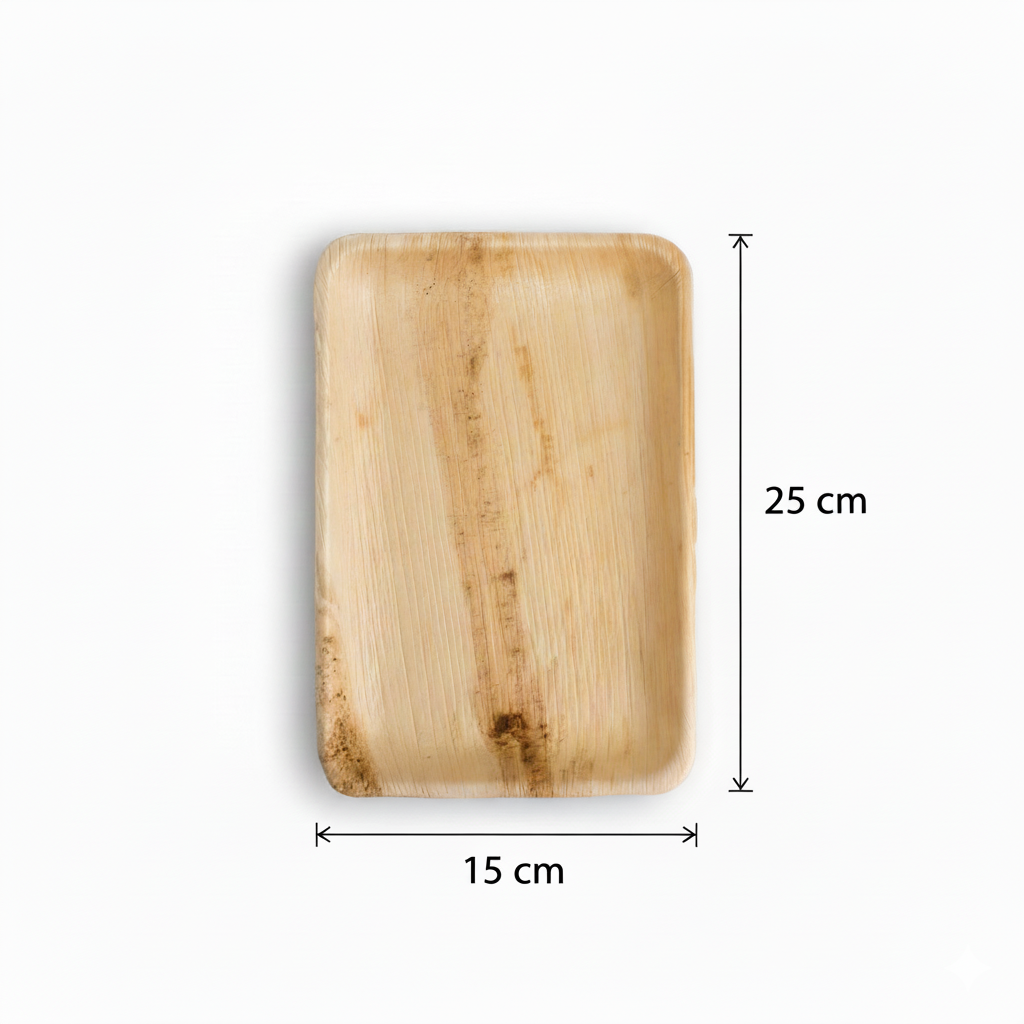 25cm x 15cm Palm Leaves Rectangular Tray