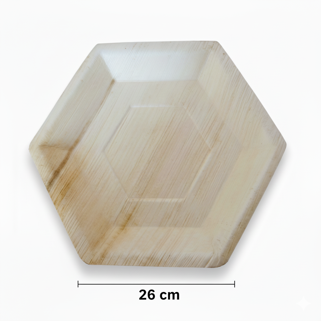 26cm Palm Leaves Hexagon Shaped Plate