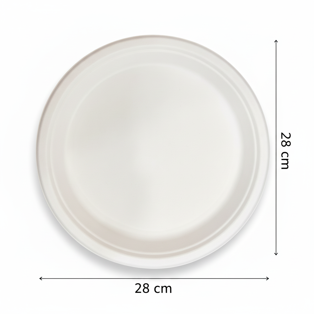 28cm Sugarcane Round Plate