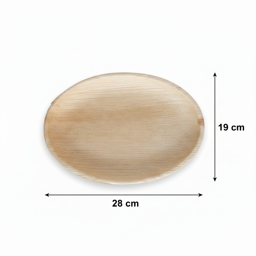 28cm x 19cm Palm Leaves Oval Ellipse Tray