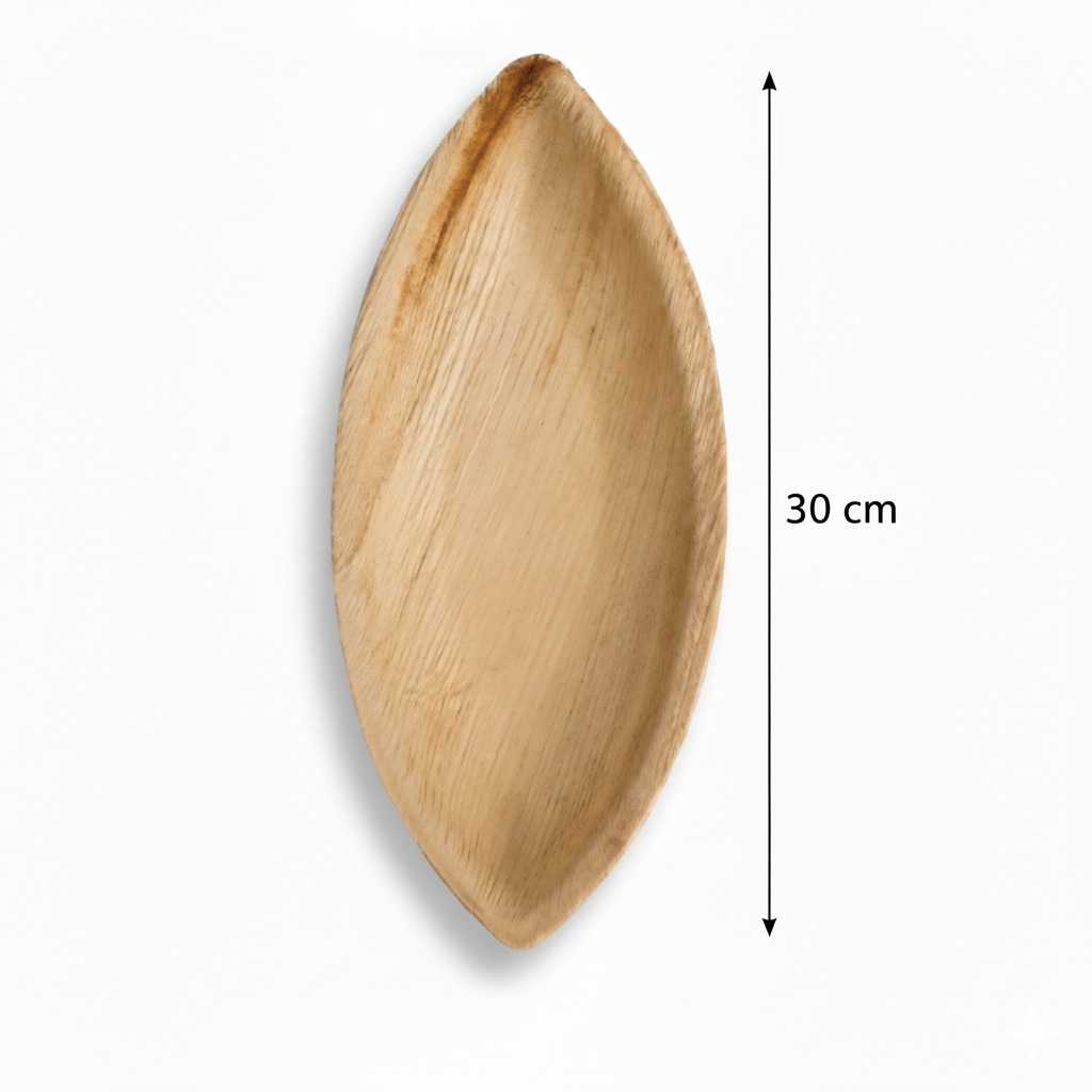 30cm x 20cm Palm Leaves Oval Boat Tray