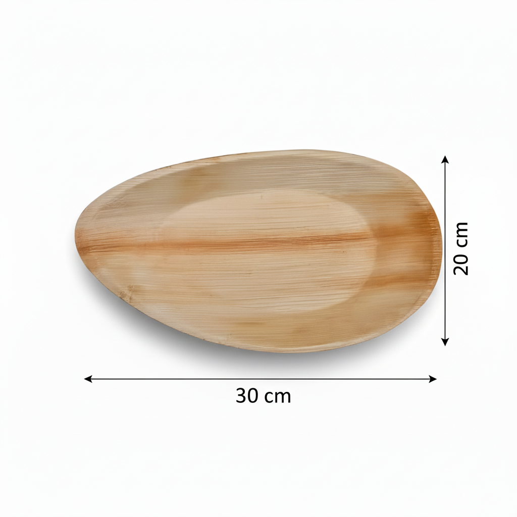 30cm x 20cm Palm Leaves Tear Drop Oval Tray