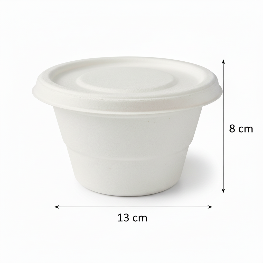 500ml Sugarcane Round Container