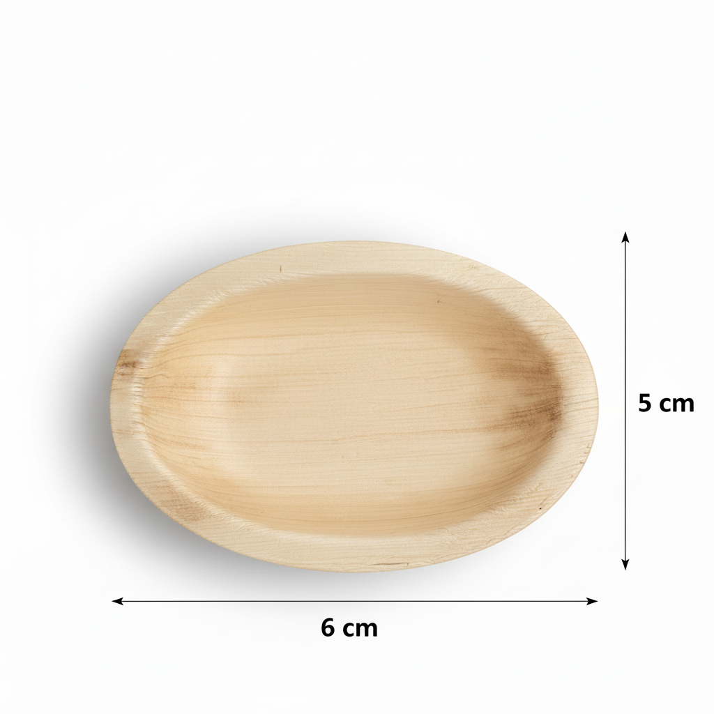 6cm x 5cm Palm Leaves Oval Ellipse Tray