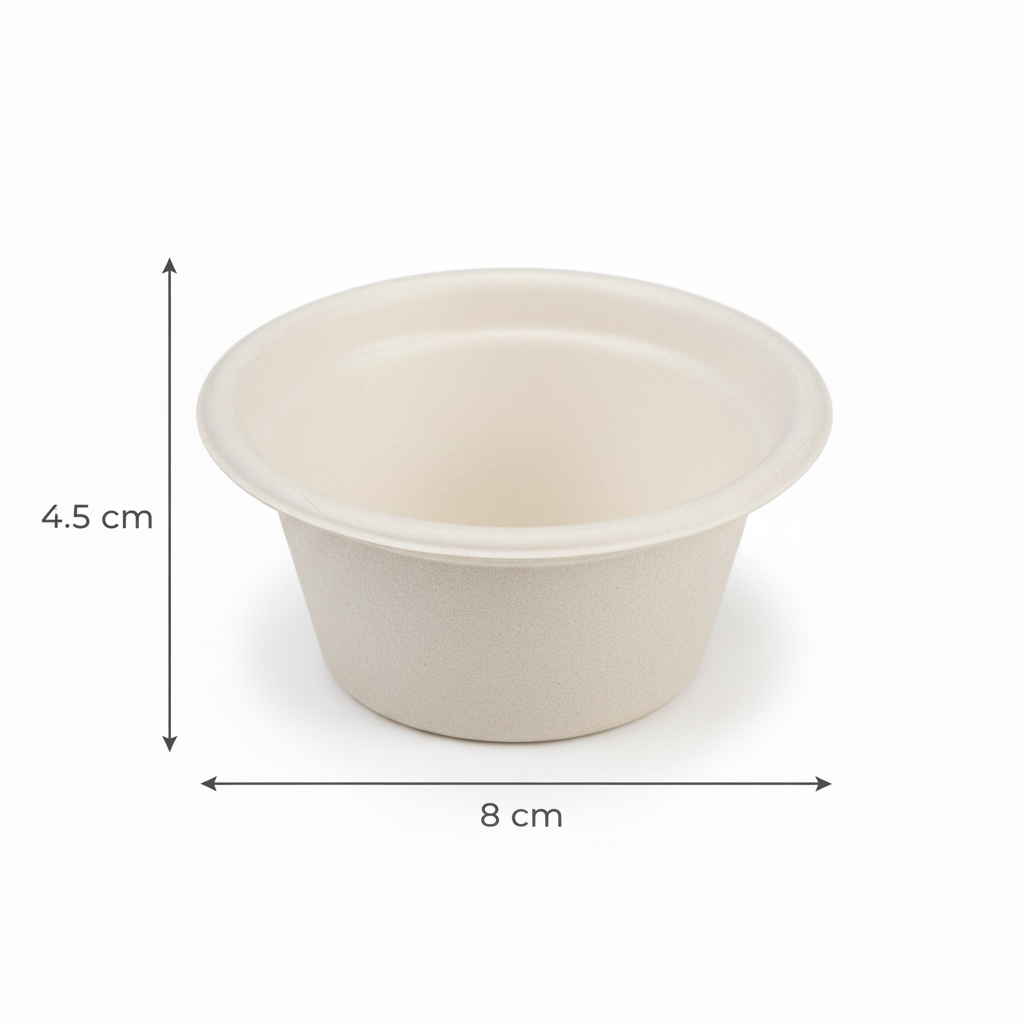 90ml Sugarcane Round Glass