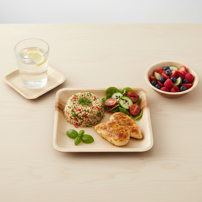 10cm Palm Leaves Square Entrée Plate