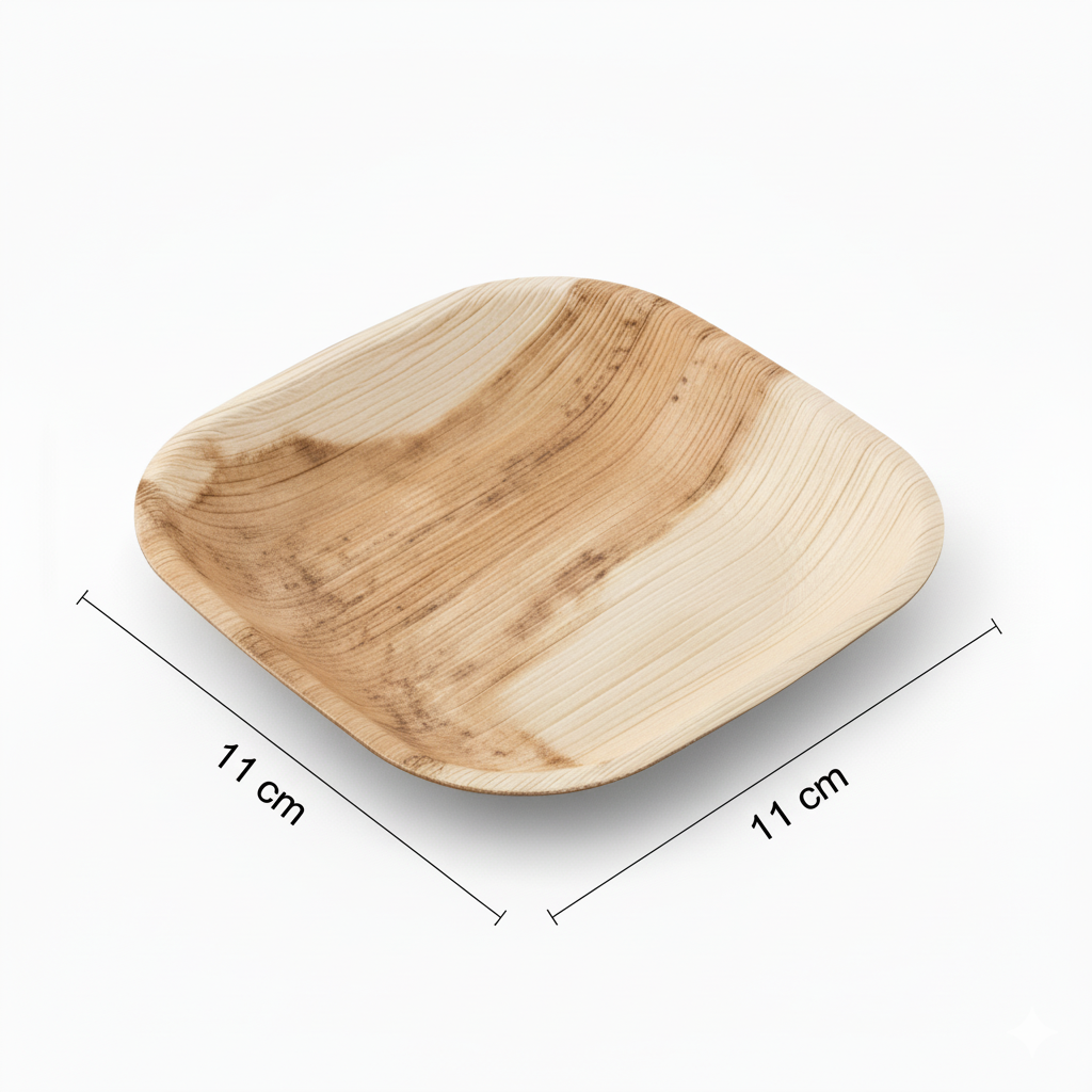 11cm Palm Leaves Square Plate