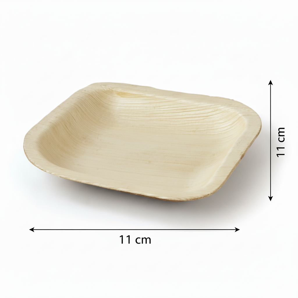 11cm Shallow Palm Leaves Square Plate