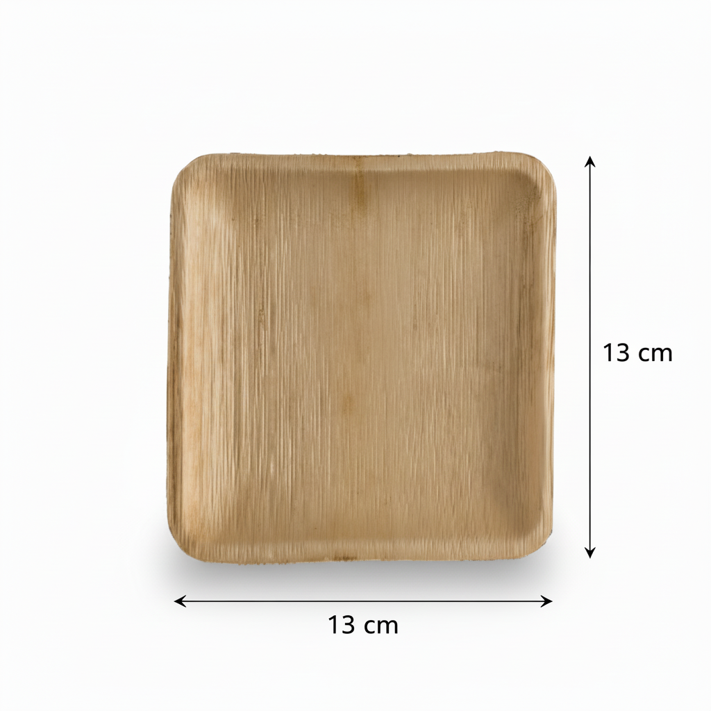 13cm Palm Leaves Square Plate