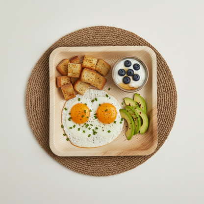 13cm Palm Leaves Square Plate