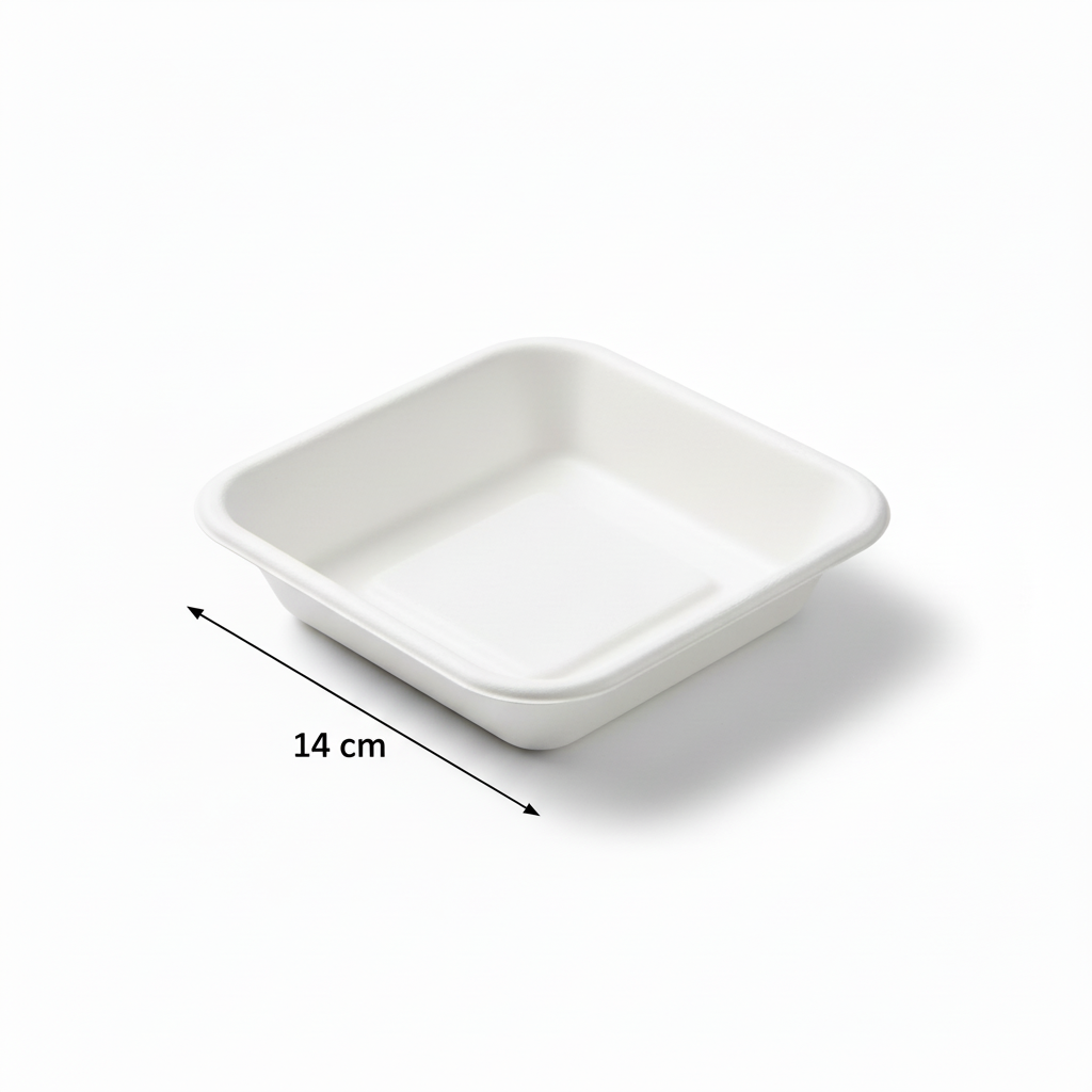 14 cm Sugarcane Square 1D Tray - 2