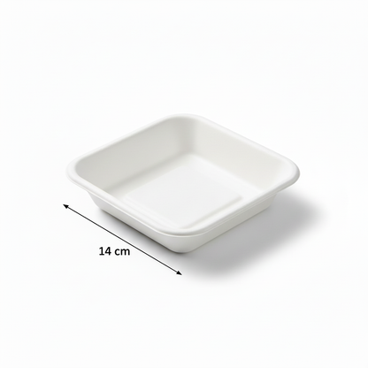 14 cm Sugarcane Square 1D Tray - 2