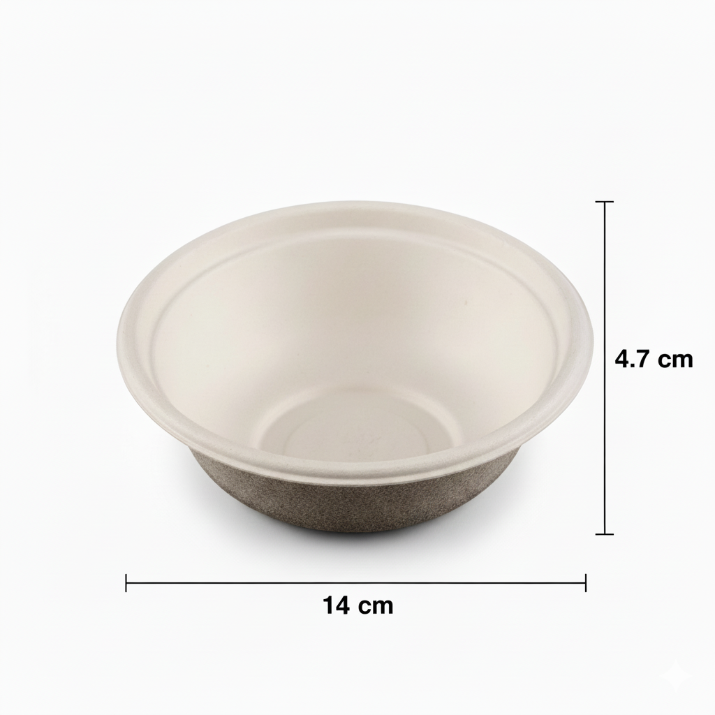 14cm 360ml Sugarcane Round Bowl