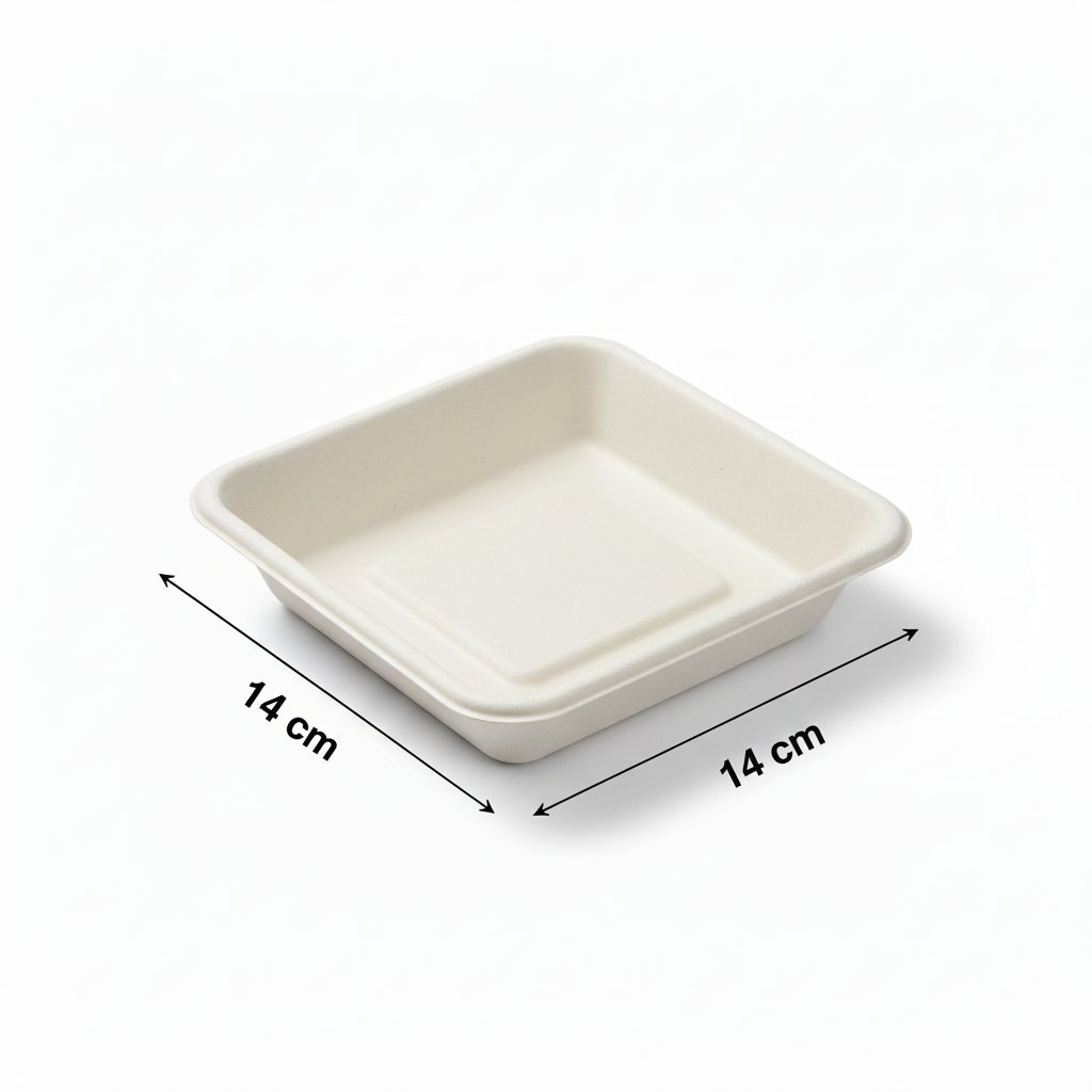 14cm Sugarcane Square 1D Plate