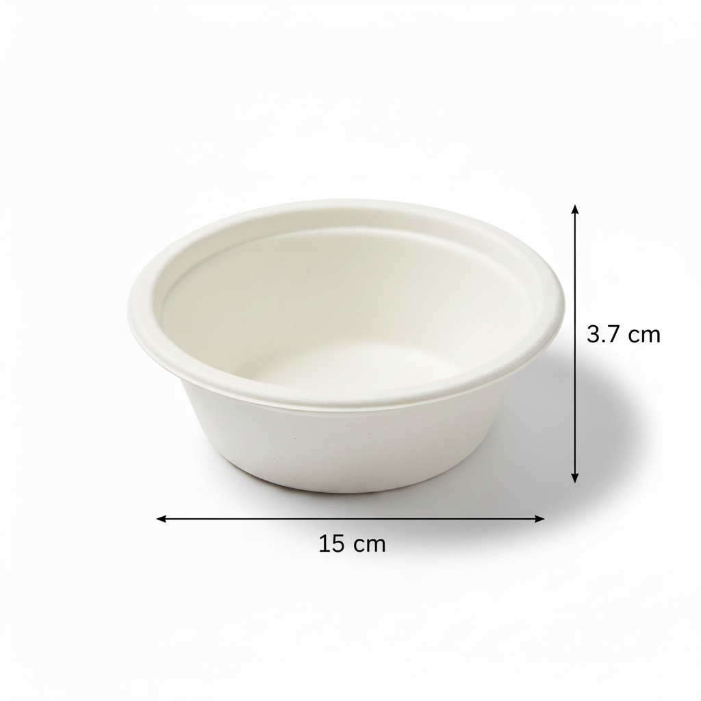 15cm 360ml Sugarcane Round Bowl