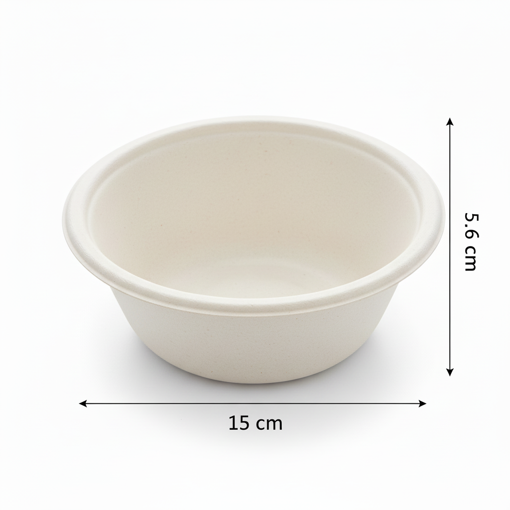15cm 480ml Sugarcane Round Bowl