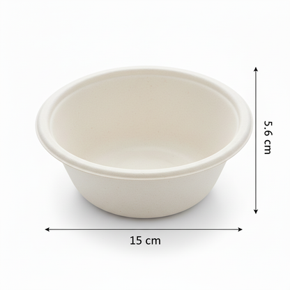 15cm 480ml Sugarcane Round Bowl