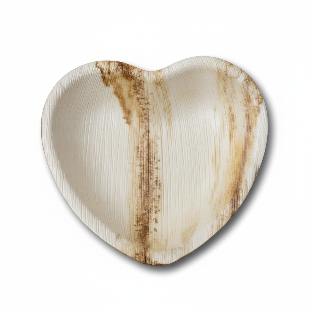15cm Palm Leaves Heart Shaped Plate