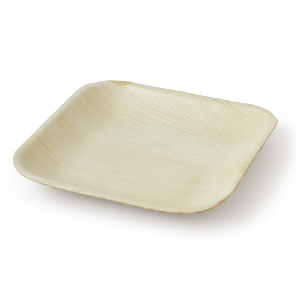 15cm Shallow Palm Leaves Square Plate