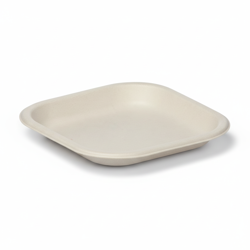 15cm Sugarcane Square Plate