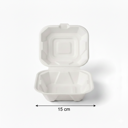 15cm Sugarcane Square Tall Clamshell