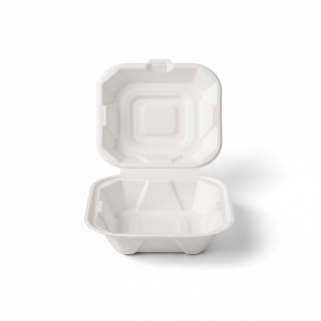 15cm Sugarcane Square Tall Clamshell