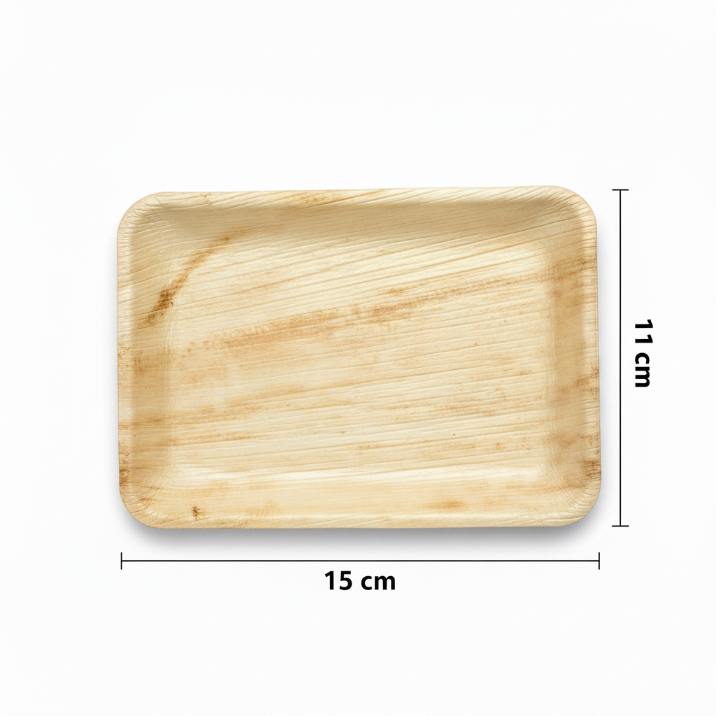 15cm x 11cm Palm Leaves Rectangular Tray