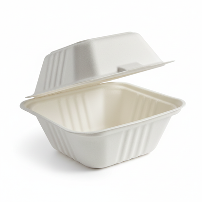 15cm 450ml Sugarcane Square Clamshell