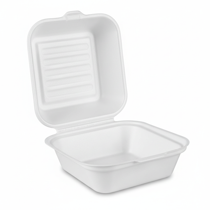 15cm 450ml Sugarcane Square Europe Style Clamshell