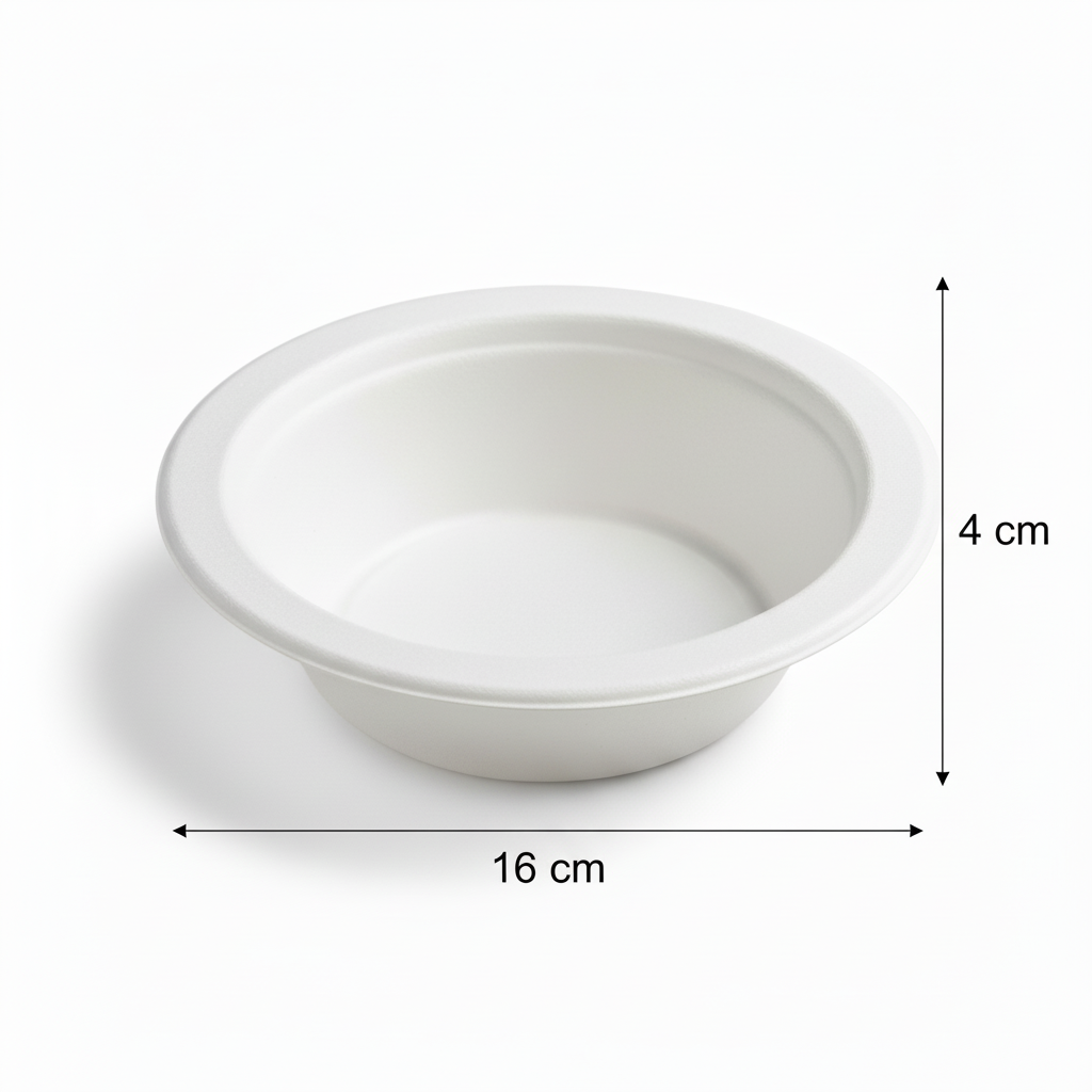 16cm 360ml Sugarcane Round Bowl