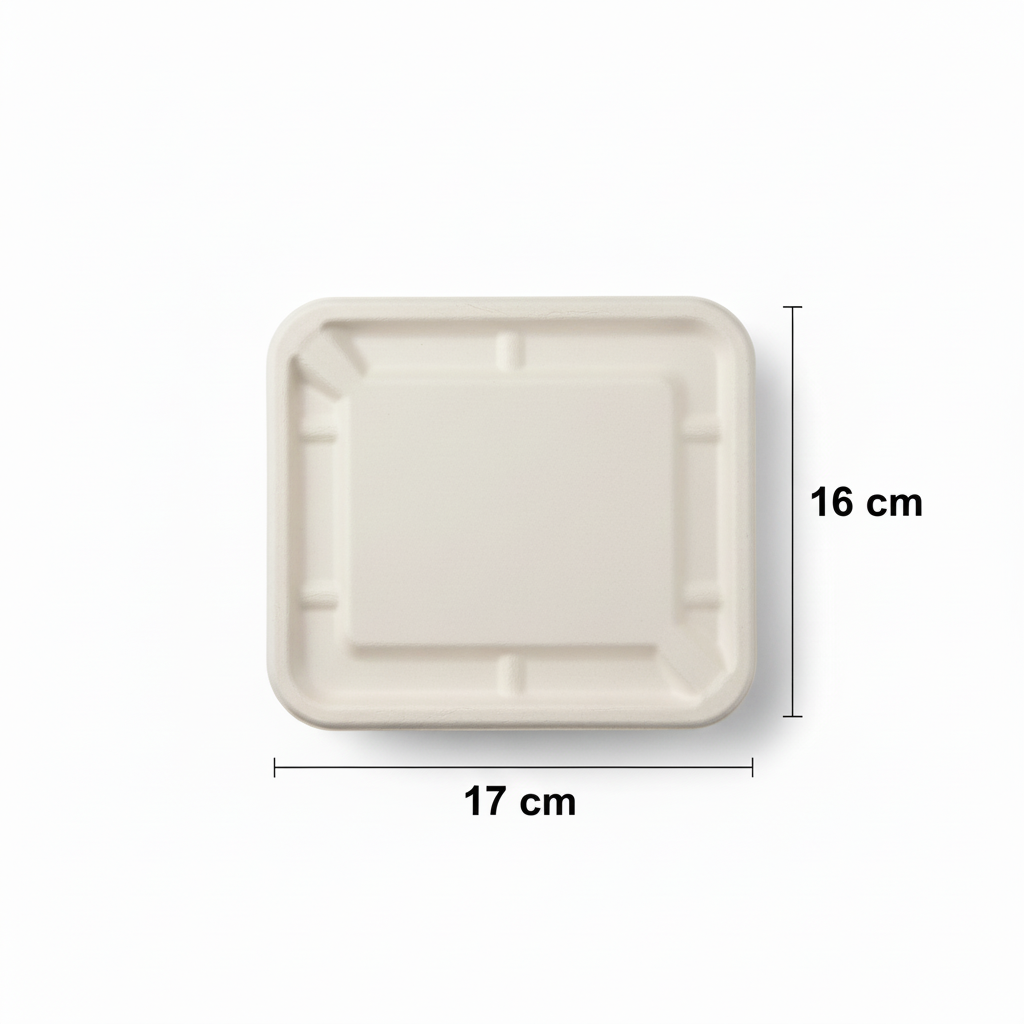 17cm x 16cm Sugarcane Rectangular Lids for Container