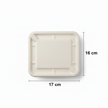 17cm x 16cm Sugarcane Rectangular Lids for Container