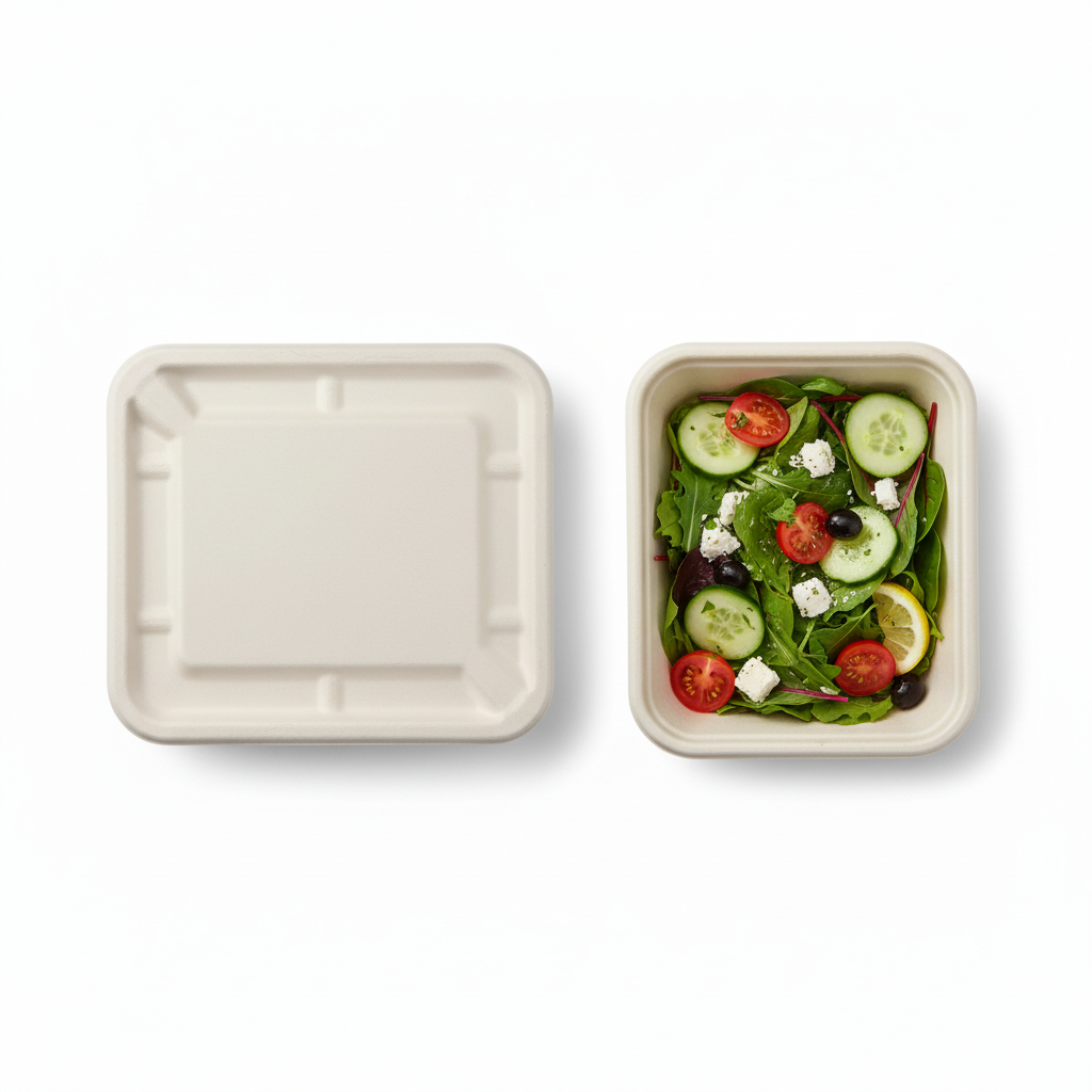 17cm x 16cm Sugarcane Rectangular Lids for Container
