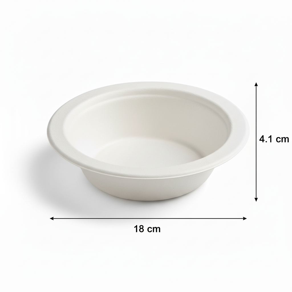 18cm 480ml Sugarcane Round Bowl