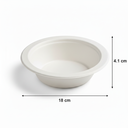 18cm 480ml Sugarcane Round Bowl