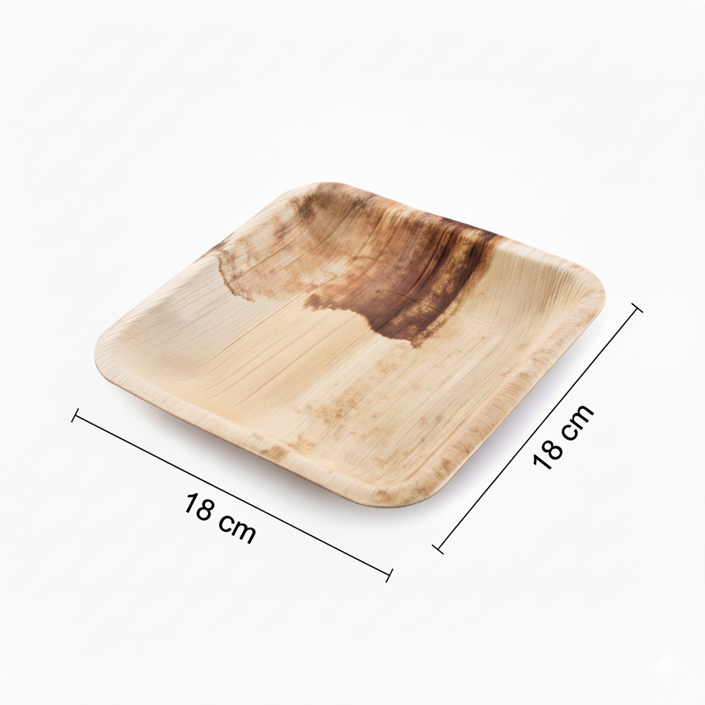 18cm Palm Leaves Square Plate