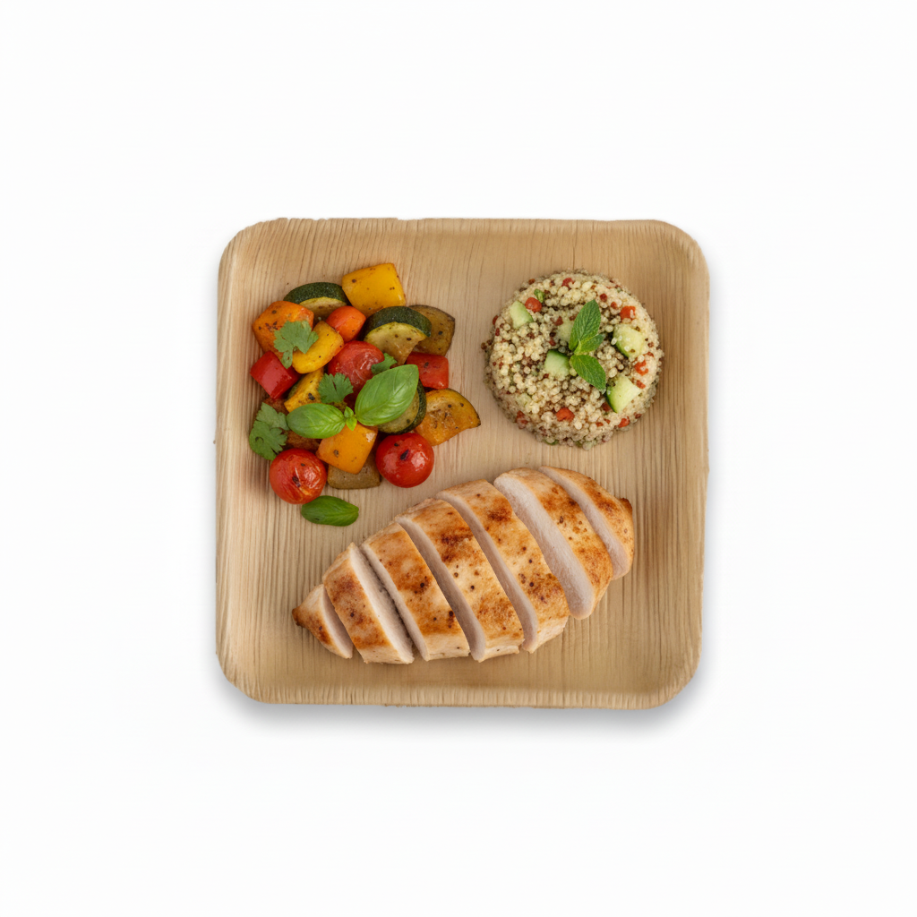 18cm Shallow Palm Leaves Square Plate