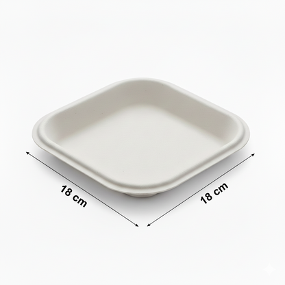 18cm Sugarcane Square Plate