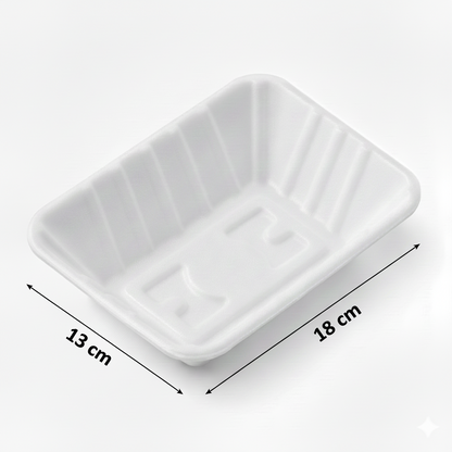 18cm x 13cm Sugarcane Rectangular Chip Tray